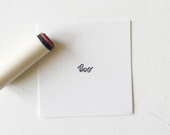 Mini BOO Stamp. Rubber planner stamp. Bullet journaling stamp. Scrapbooking stamp. Planner Stamp. Custom Rubber Stamp.