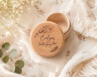 Custom Wooden Tooth Fairy Box - Personalized with Child's Name.
