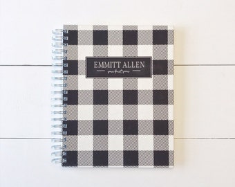 Buffalo Plaid Baby Book. Personalized Baby Book. Memory Book. The First Year
