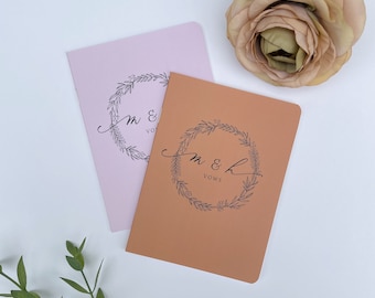 Wedding Vow Books Set of 2. Customized Wedding Vows keepsake. Wedding Vow Booklets. Bride and Groom Vows