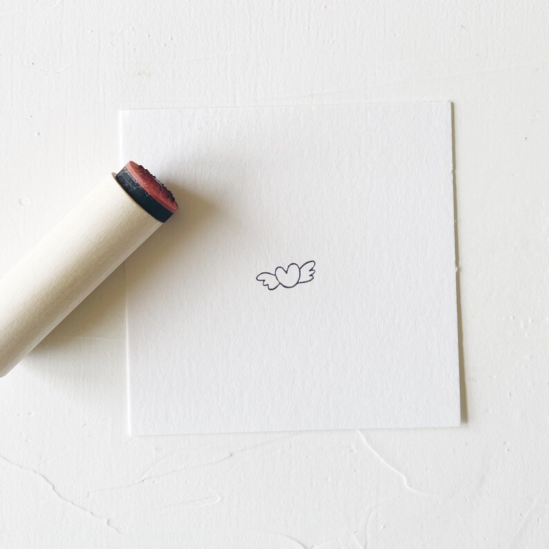 Mini HEART Stamp. Rubber planner stamp. Bujo bullet journaling stamp. Scrapbooking stamp. Planner Stamp. Art Stamp. Custom Rubber Stamp. image 1