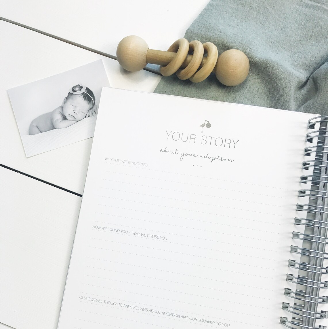 Modern Adoption Baby Book. Custom Modern Baby Book. Baby Book Etsy