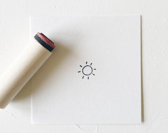 Minisello SUN. Sello de goma para planificador. Sello para Bullet Journaling de Bujo. Sello para Scrapbooking. Sello para planificador. Sello para arte. Sello de goma personalizado.