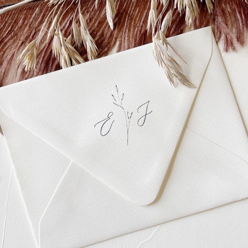 Wedding Monogram Stamp for Wedding or Save The Date Stationery image 1