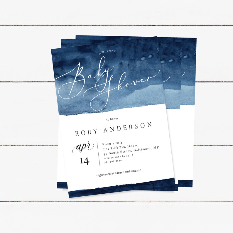 Printable Baby Shower Invitation Boy Baby Shower Invitation Etsy