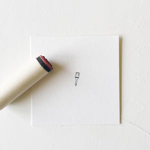 Mini PAINT BRUSH Stamp. Rubber Planner Stamp. Bujo Bullet journaling stamp. Scrapbooking Stamp. Planner Stamp. Art Stamp.