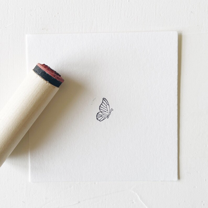 Mini BUTTERFLY Stamp. Rubber planner stamp. Bujo bullet journaling stamp. Scrapbooking stamp. Planner Stamp. Art Stamp. image 1