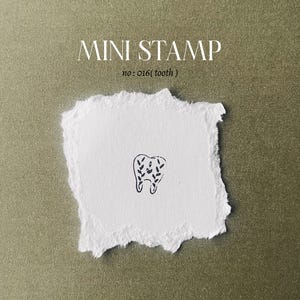 Mini Tooth Stamp. Rubber planner stamp. Bujo bullet journaling stamp. Scrapbooking stamp. Planner Stamp. Art Stamp. Mini Stamp