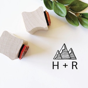 Rustic Mountain Wedding Stamp.