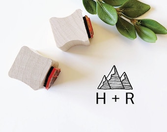 Rustic Mountain Wedding Stamp.