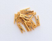 Yellow Mini clothespins 1" clothespins set of 12. Yellow canary mustard wooden pegs clothespins