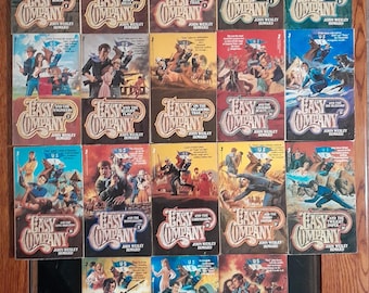 Set of 26 Vintage "Easy Company" Paperback Westerns by John Wesley Howard published in the 1980s - Cavalry, Wyoming Outpost, Indian Conflict
