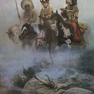 Silent Trail Talk - Limited Edition Signed and Numbered Print by Chuck DeHaan - 22 1/2" x 18"  plus Bonus Print