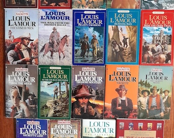Set of 18 Sackett Novels by Louis L'Amour plus The Sackett Companion Book - Vintage Paperback Westerns of the Old West and Frontier Stories