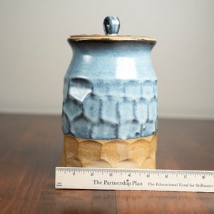 Handmade ceramic faceted jar with lid image 8