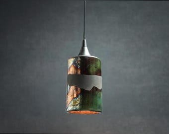 Pendant Light, Ceramic Cylinder Pendant Light, Modern Hanging Lamp, Wabi Sabi Ceiling Light, Handmade Lighting
