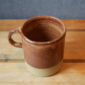 Handmade sandstone colored ceramic pottery coffee cup. image 3