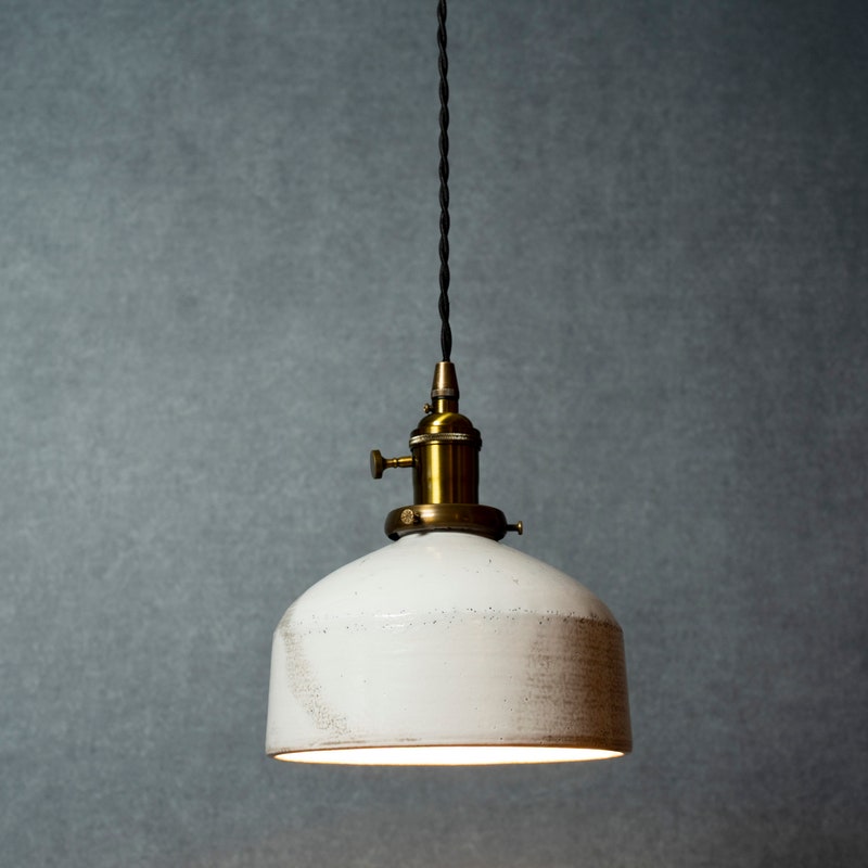 Dorset Pendant Lamp - White And Natural Terracotta