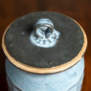 Handmade ceramic faceted jar with lid image 3