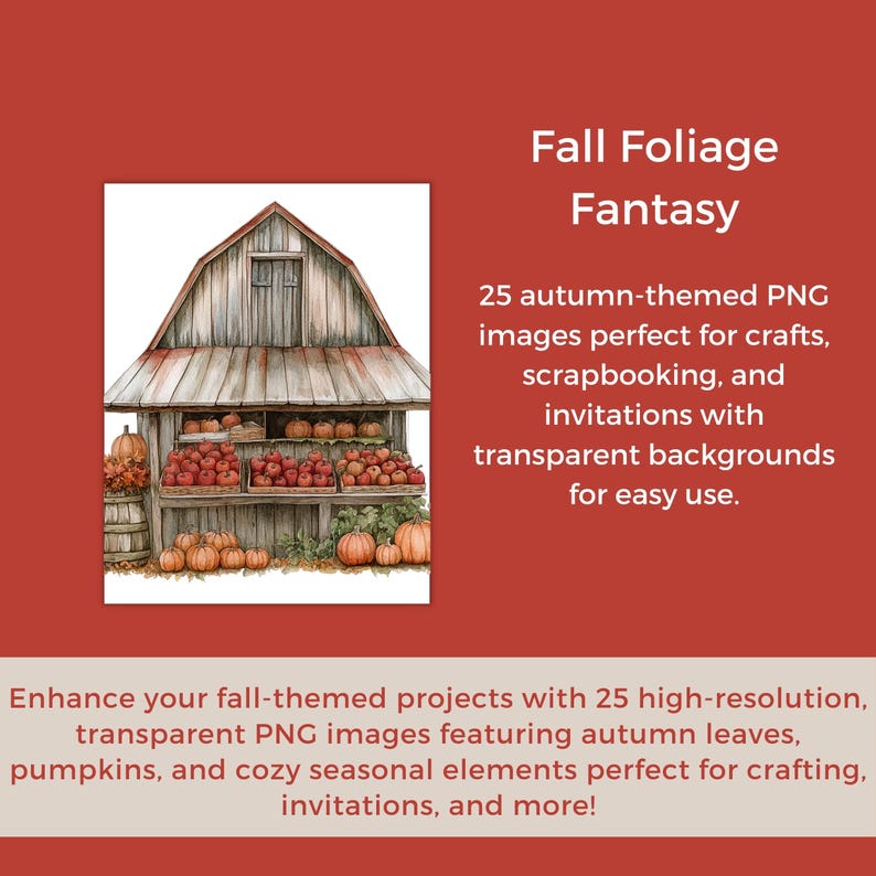 Rustic Autumn Clipart Set: Fall Foliage Illustrations (digital Download ...