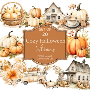 Gemütliches Halloween, Botanische Clipart, Wildblumen Clipart, Kürbis Clipart, Boho Hochzeit im Herbst, Boho Herbststrauß, Wildblumen Clipart, Herbst Clipart