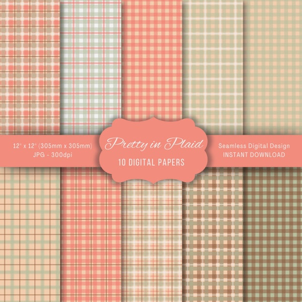 Pretty in Plaid | Seamless Paper Digitized | Scrapbook Paper Digital | Pink Plaid Patterns | Artistic Scrapbook Papers | Giftful Scrapbook