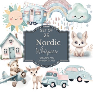 Nordic Whispers: una raccolta di libri di fiabe scandinavi / Arte popolare scandinava / Clipart nordica / Clipart di arte popolare / Arte murale scandinava