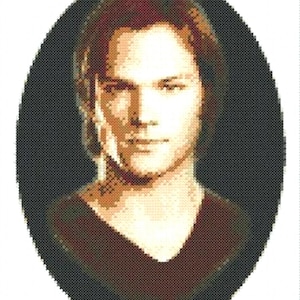Jared Padalecki Sam Winchester Supernatural Portrait Cross Stitch Pattern