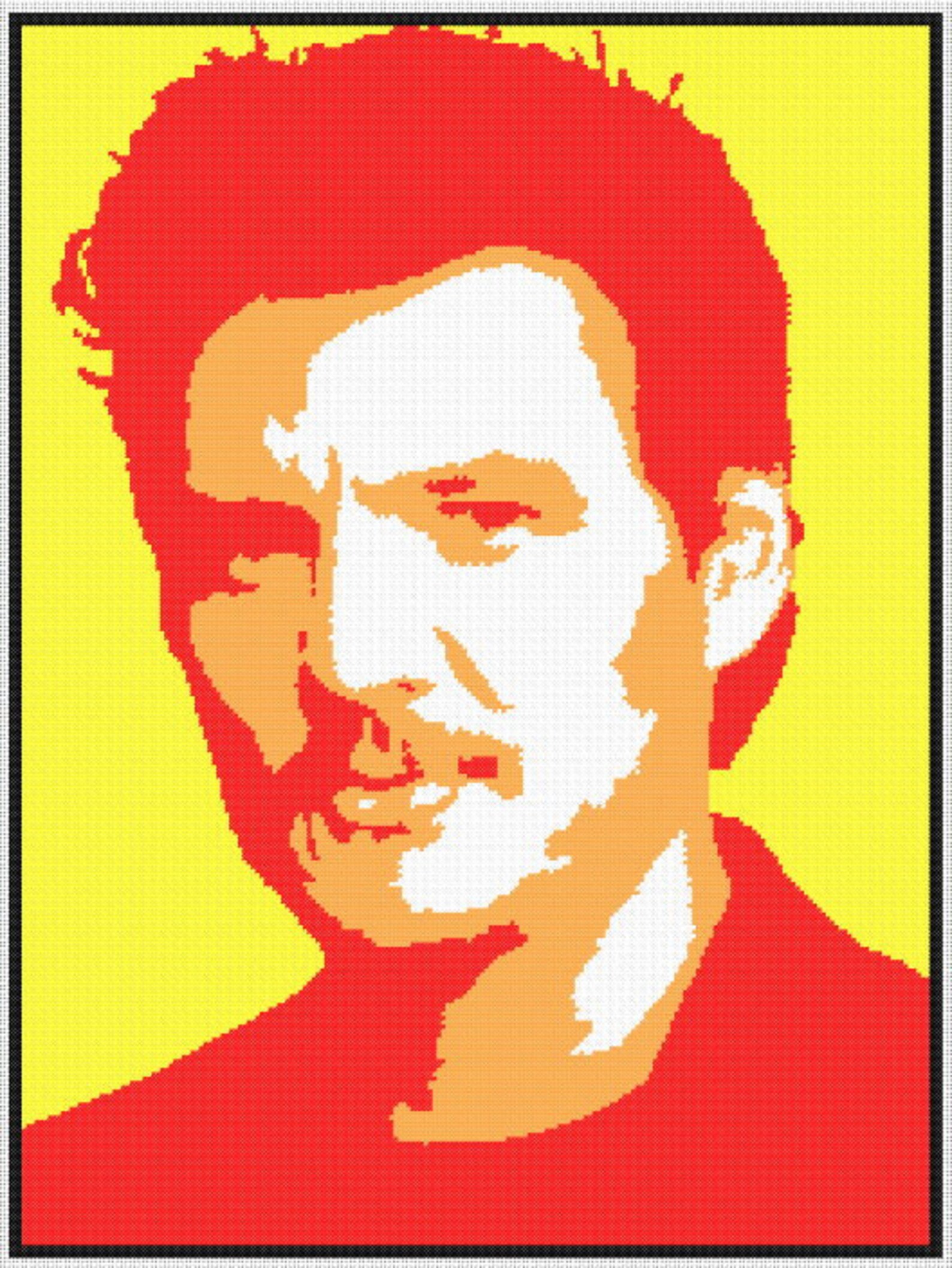 Pedro Pascal Pop Art Style Cross Stitch Chart Etsy