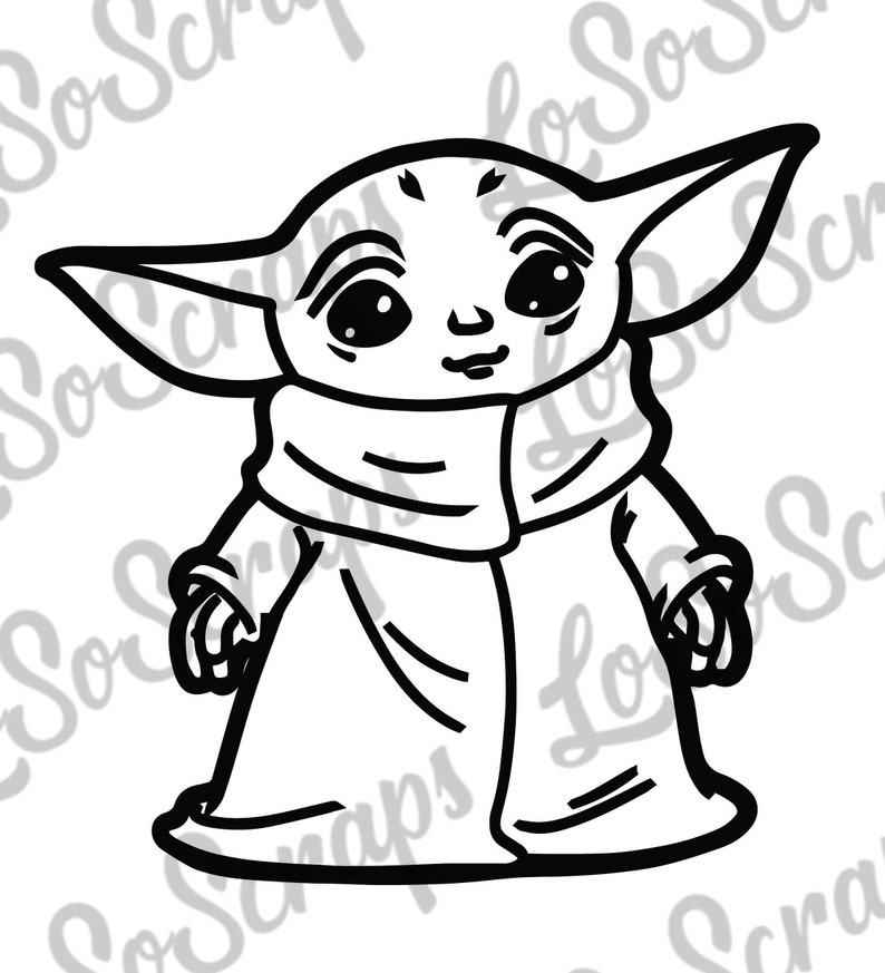 Download Baby Yoda outline SVG PNG JPG Instant download for cricut ...