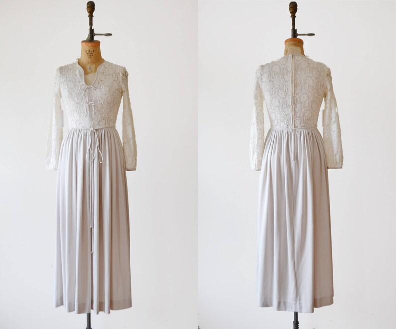 grey lace maxi dress