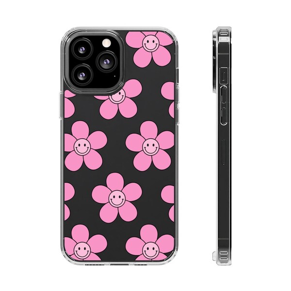 Smiley Face Flower Phone Case Etsy