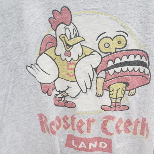 Rooster Teeth Land Shirt, mens M 2003 vintage shirt