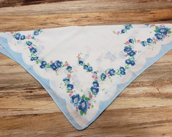Vintage Handkerchief, 1950s, vintage hankie, bridal hankie