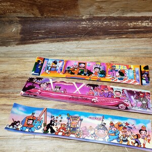 Rare Set of 3 Betty Boop Lisa frank Strip stickers, 1980, vintage stickers