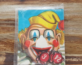 Vintage Clown Party Game, 1940s. party favors, Pin the nose