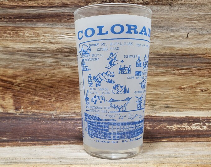 Colorado State Souvenir Glass1950s Hazel Atlas Mid Century Etsy