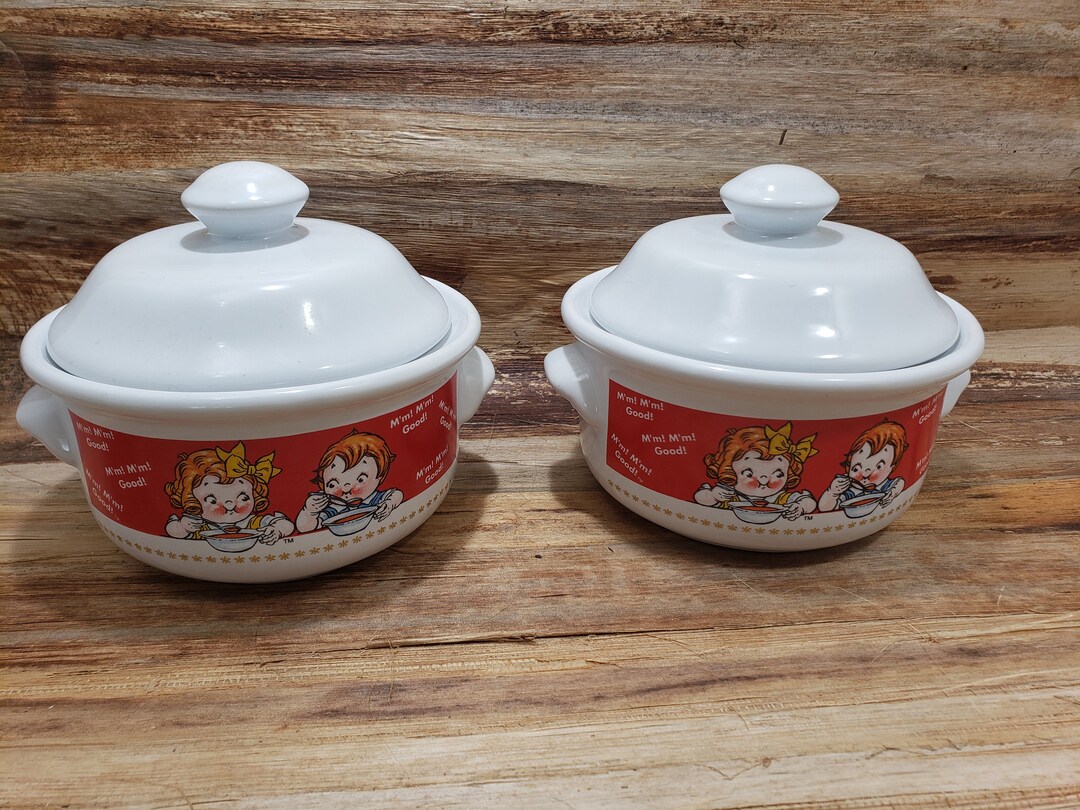 Vintage Campbells Soup Bowls With Lids, 1980s Vintage Soup Bowls Etsy