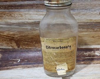 Antique Citrocarbonate, Bottle, 1930s