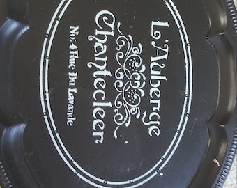 L' Auberge Chantecleer, Metal Tray, 1970s, vintage tray, french tray