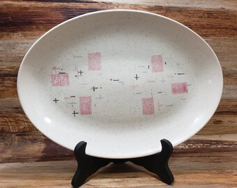 Vernon Ware Tickled Pink, 1950s, Large Oval  Platter,, mid century