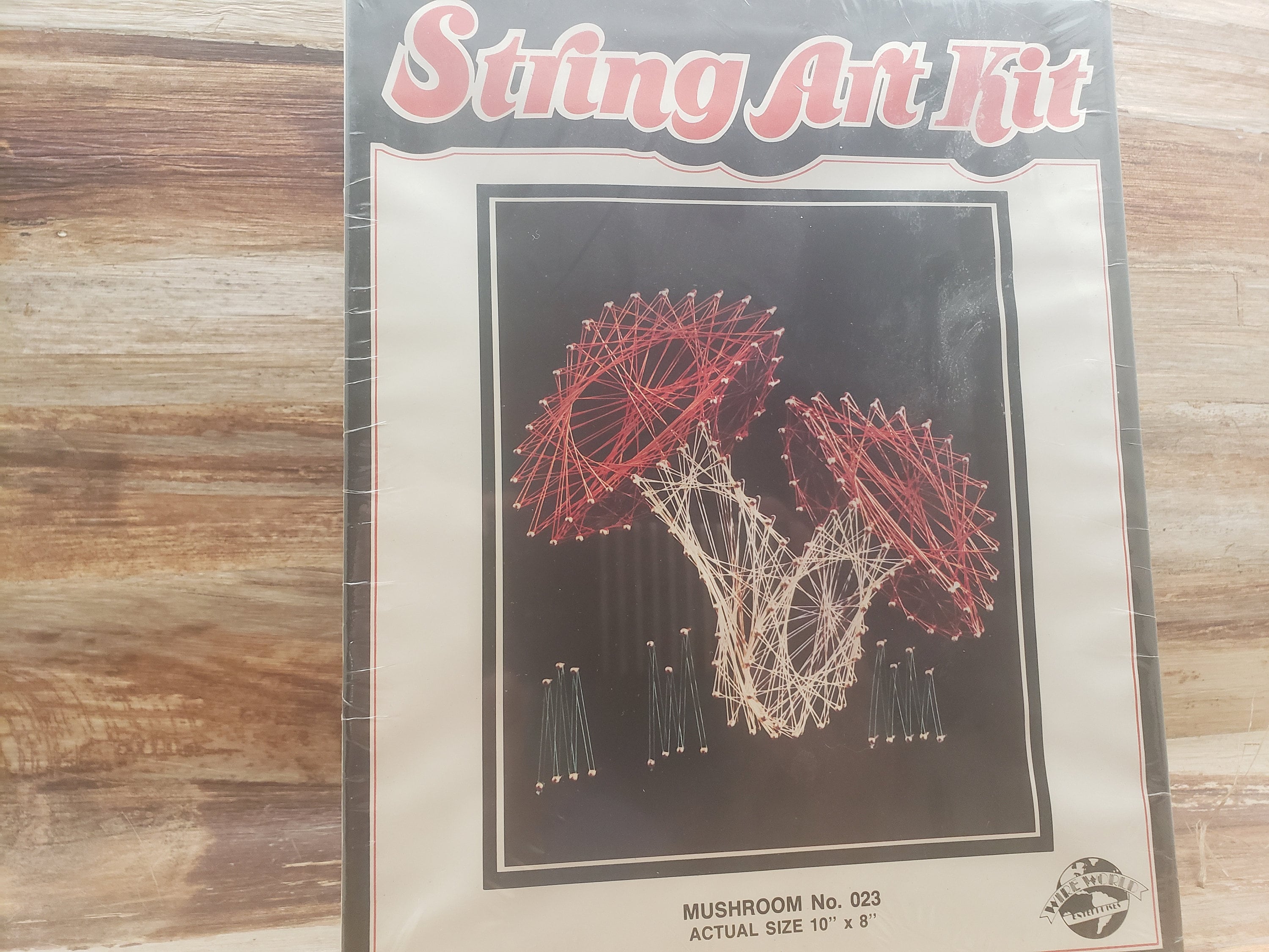Vintage String art Kit, 1970s . Mushrooms