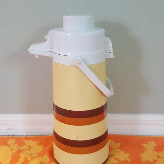 Retro Pump Pot, 1970s, Thermos Stripes 