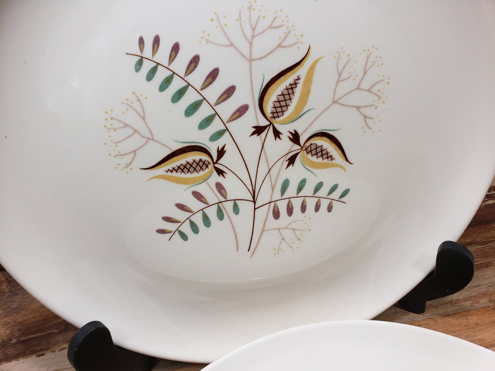 Set of 4 Dinner Plates Wood Hue Taylor Smith and Taylor Etsy