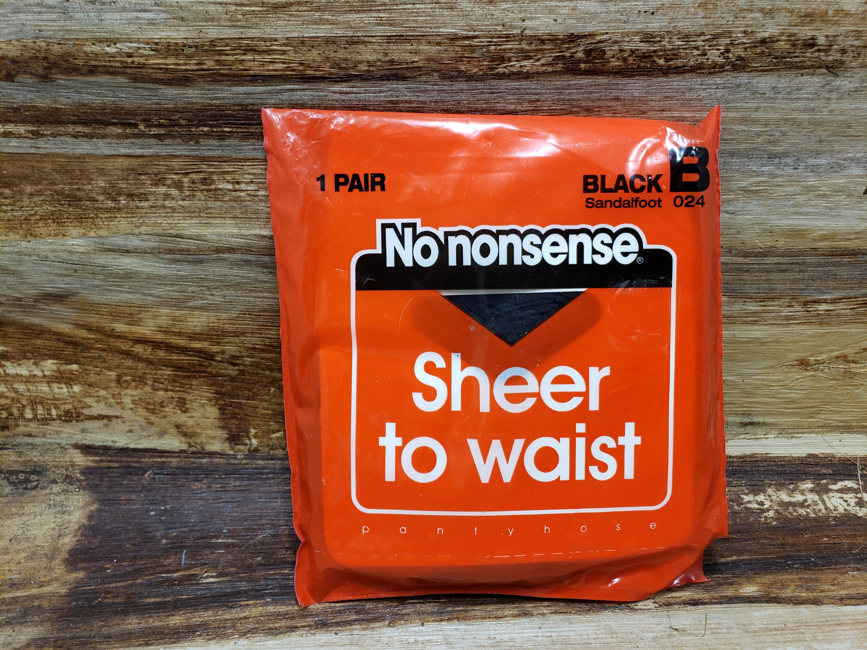 No Nonsense Pantyhose, Unopened, Black, 1980s Vintage Pantyhose