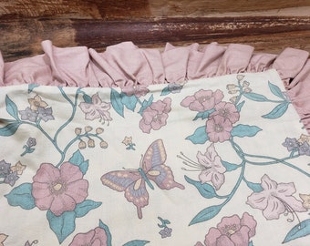 One Vintage Pillowcase Sham with  Ruffles, envelope back, 1970s