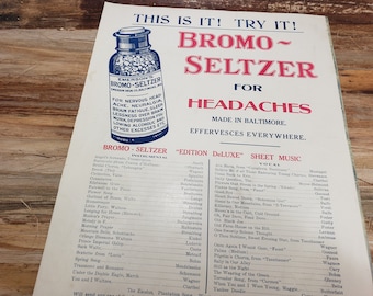 1920s Ad , Cover art,  Bromo Seltzer  Vintage Ephemera