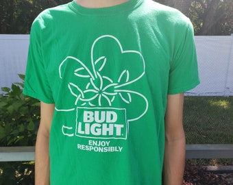 St Patricks Day T-shirt Bud Light Beer 