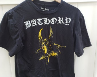 Bat Horn shirt,  mens M, vintage rocker shirt, 2000s