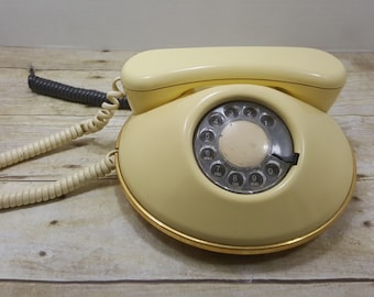 Northern Telecom Rotary Dial Telephone, vintage phone saucer shaped atomic phone